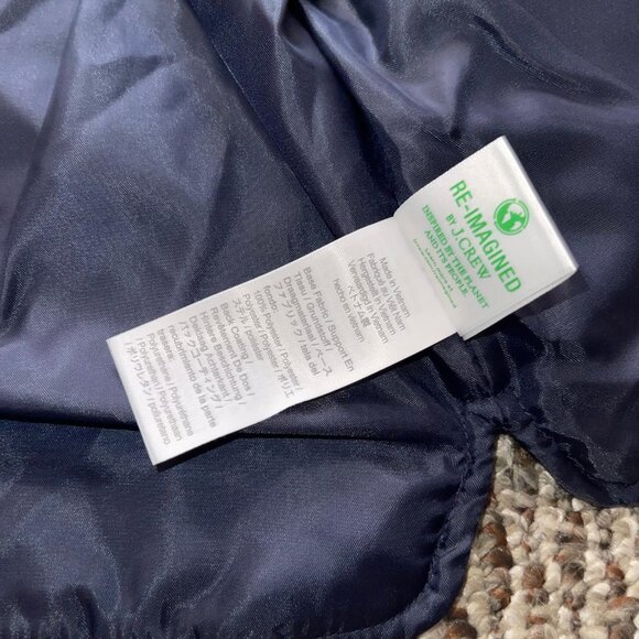 J. Crew Factory CREWCUTS Navy Blue Quilted Walker Puff Vest Jacket XL Full Zip - Picture 6 of 12